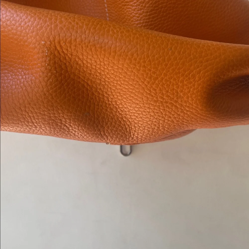 Chic‎ Orange Hobo Bag with Silver Accents